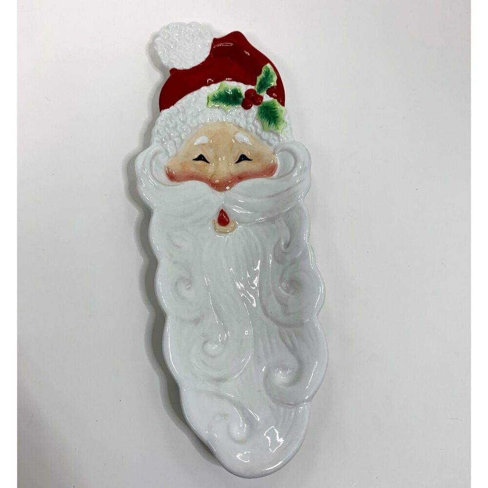 Fitz Floyd Vintage Santa Snack Therapy Server Christmas Holiday Serving Dish 05